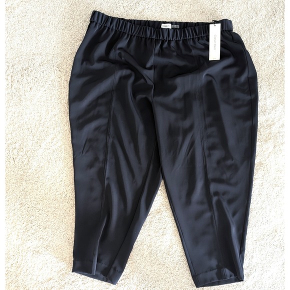 Calvin Klein Pants - Calvin Klein Womens 2XP Navy Blue Pull On Elastic Waist Tapered Pants Work